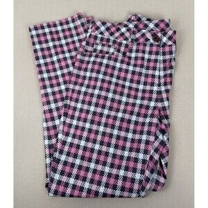 NVO Women’s Pink Black White Plaid Golf Pants Stretch Performance Trouser Size 6